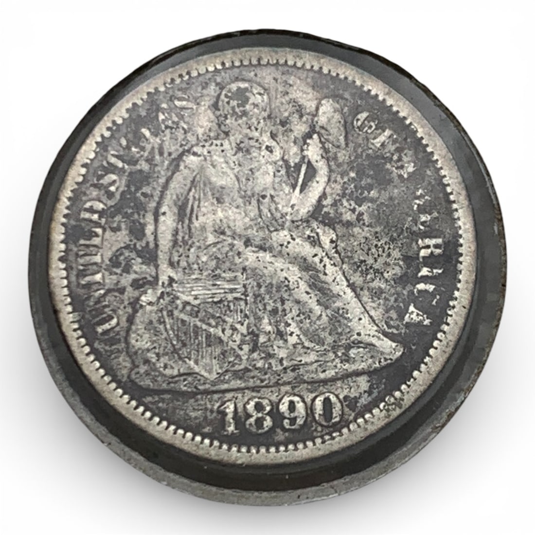 1890 Liberty Silver Seated Dime: 90% Silver Content