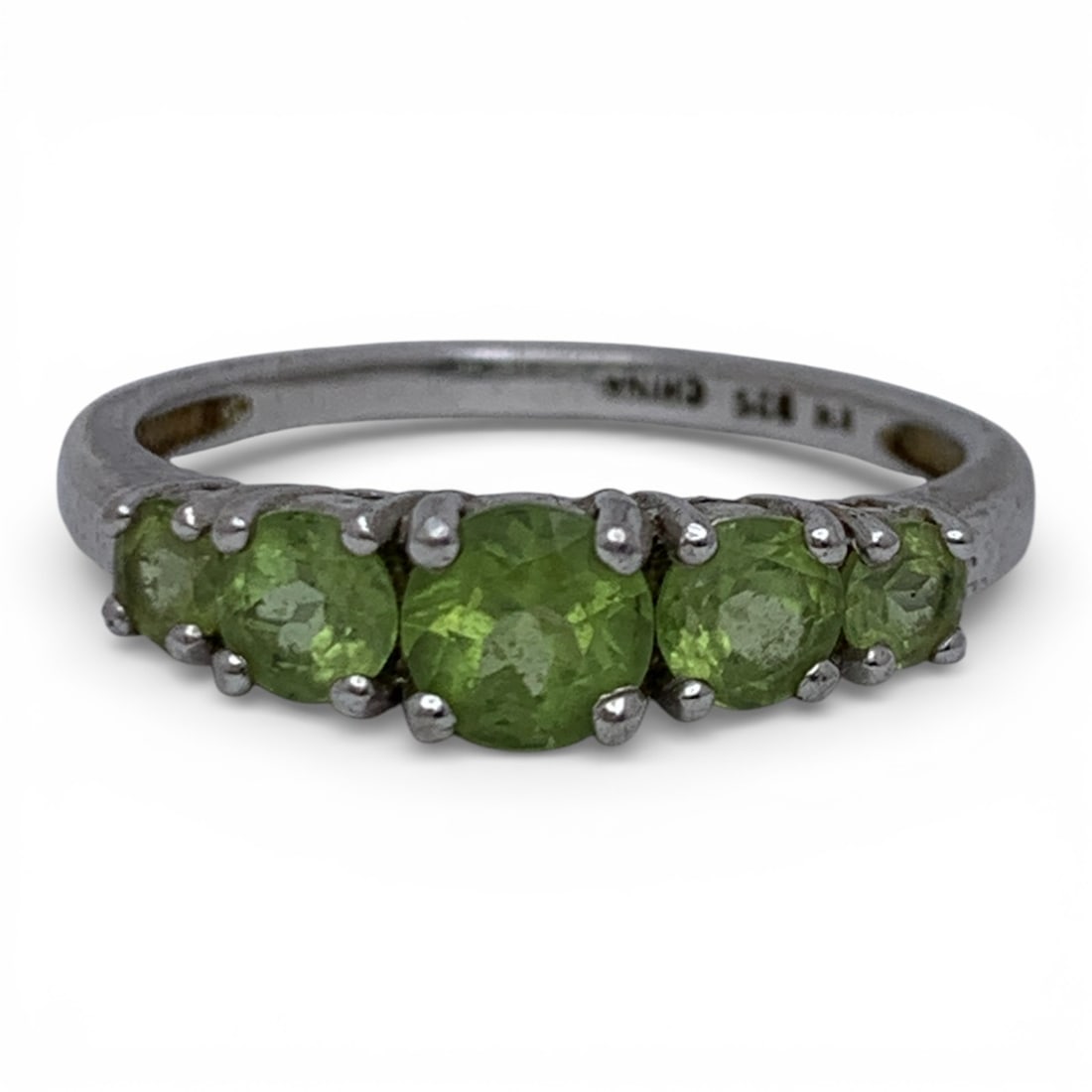 Sterling Silver Ring With Green Stones (1 of 6)
