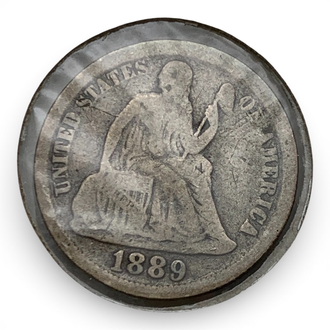 1889 Liberty Silver Seated Dime: 90% Silver Content