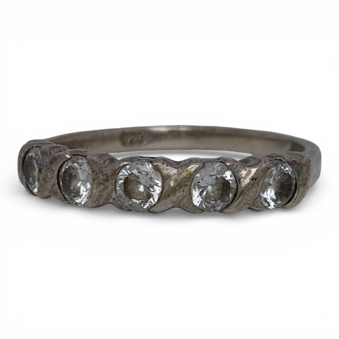 Sterling Silver Ring With Clear Stones (1 of 5)