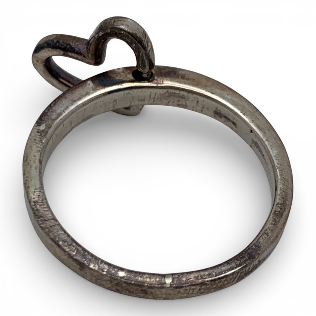 Sterling Silver Heart Charm Ring - 2