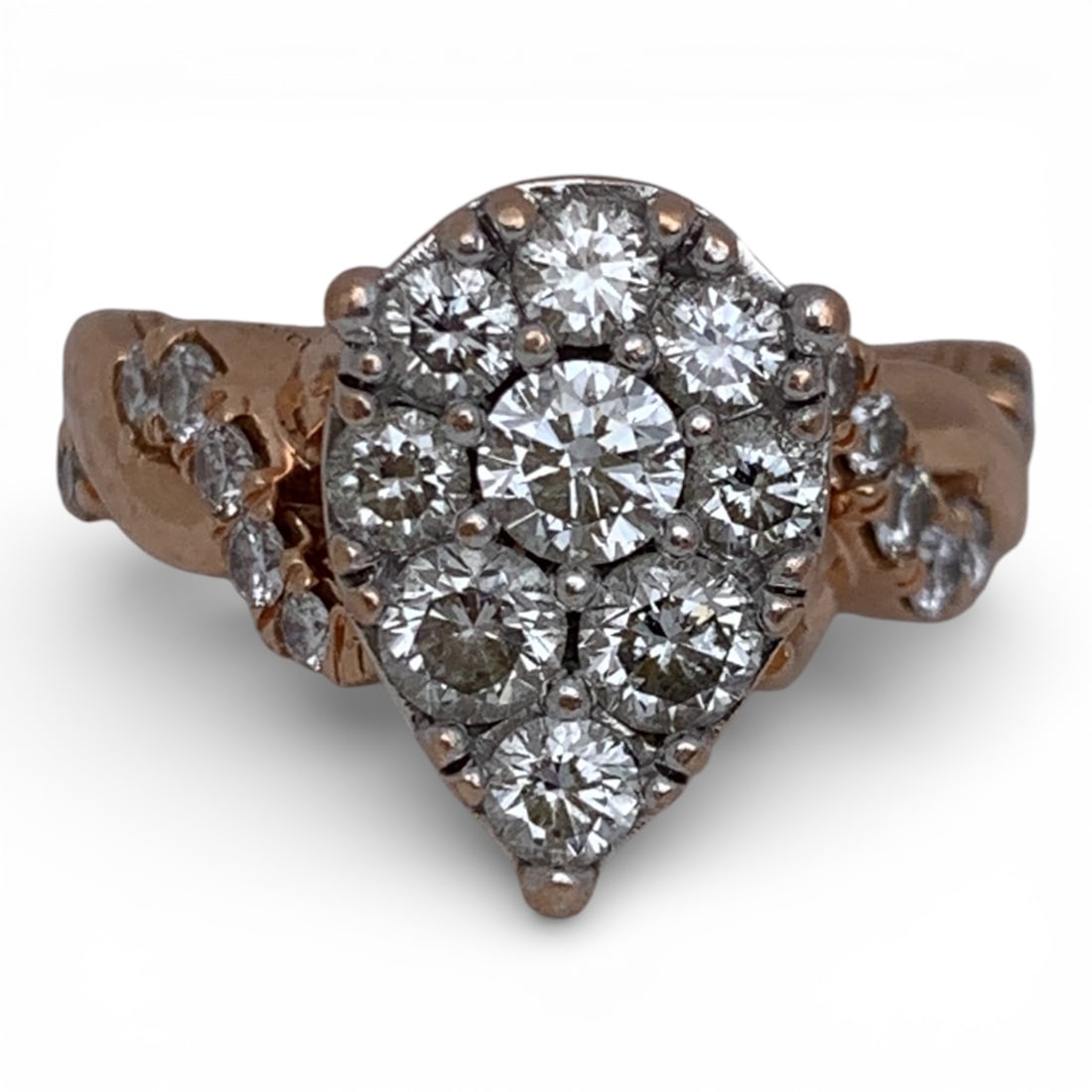 14k Rose Gold & Diamond Ring: Tests 14k - Size 6 - 4.9 Dwt