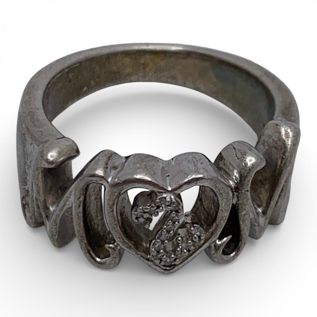 Sterling Silver " Mom " Ring - 20