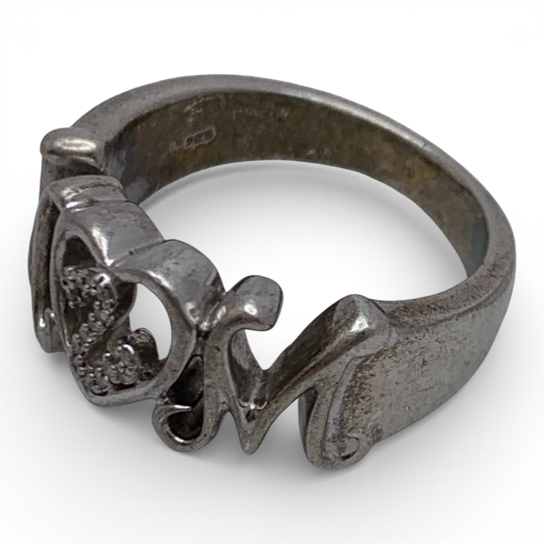 Sterling Silver " Mom " Ring - 8