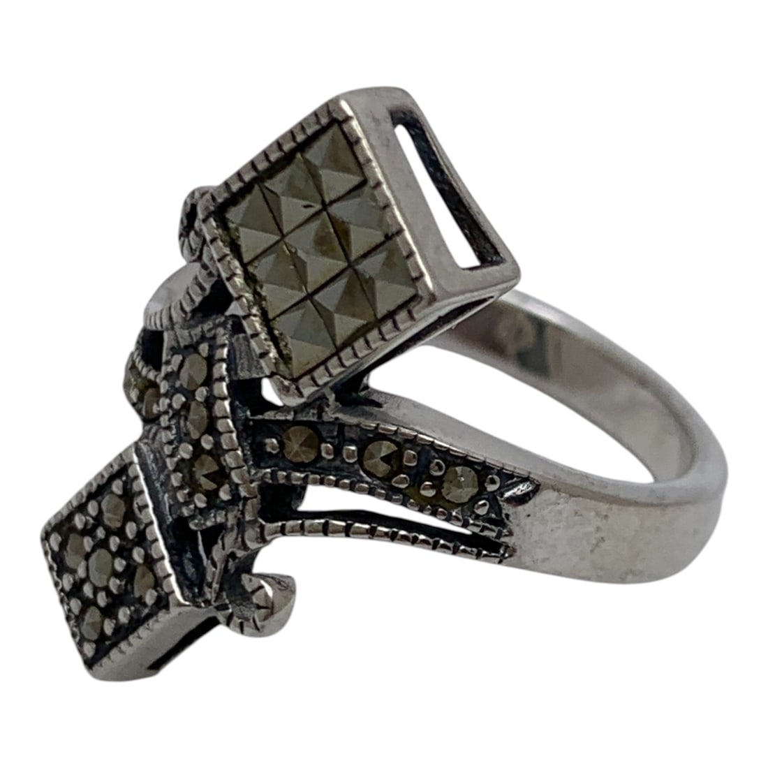 Sterling Silver & Marcasite Ring - 3