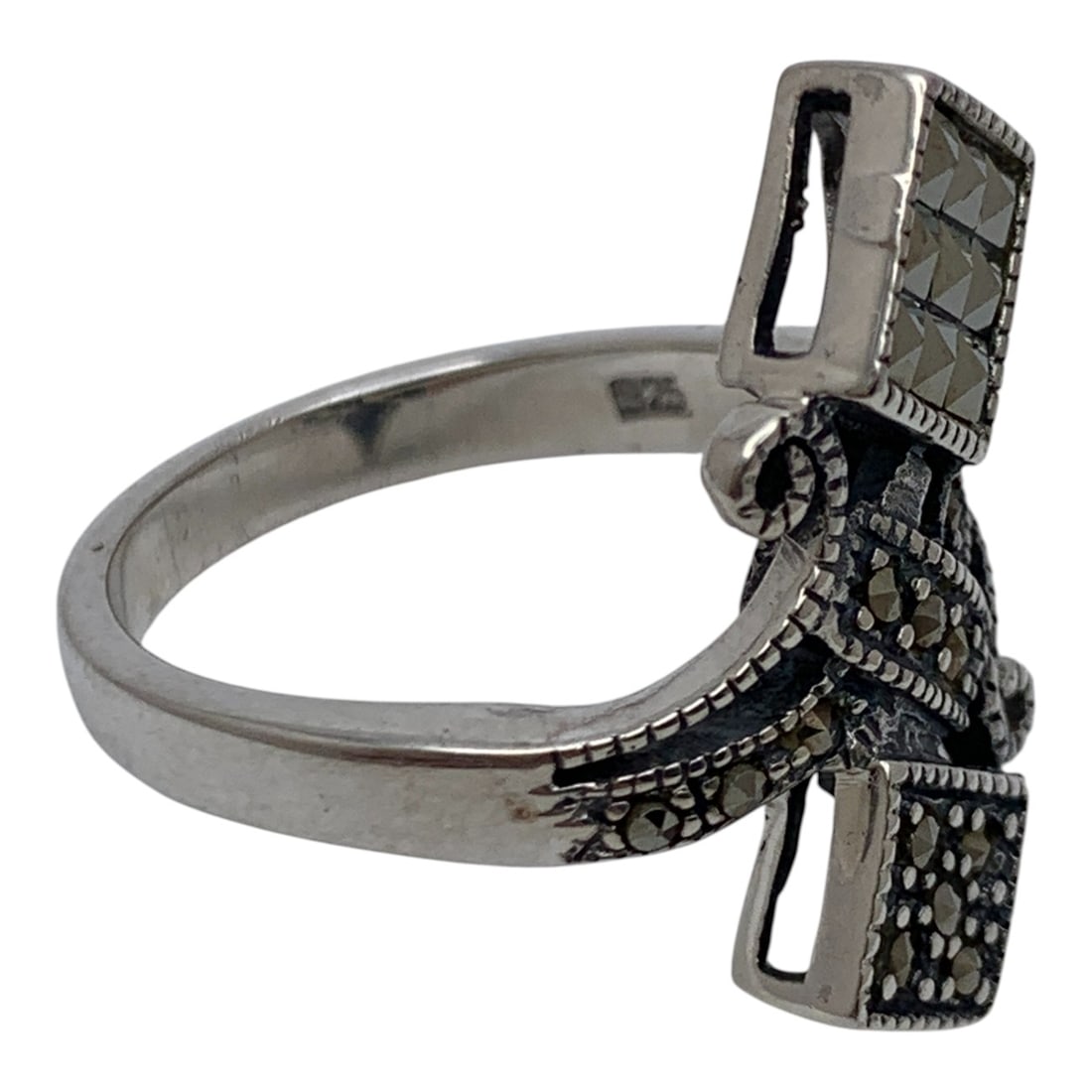 Sterling Silver & Marcasite Ring - 4