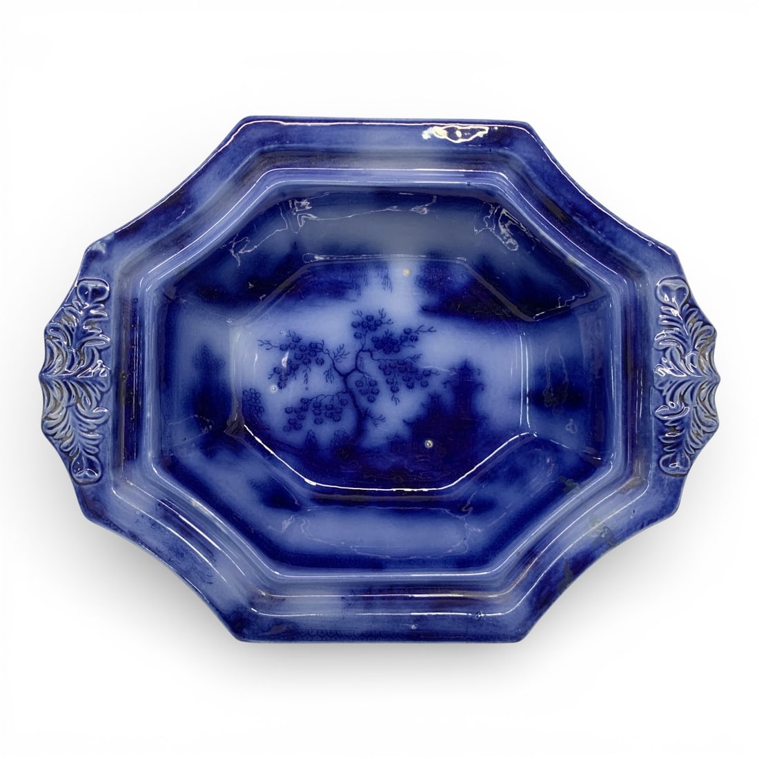 Flow Blue Ironstone Covered Serving Tureen - 5