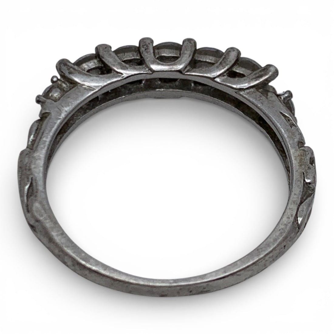 Sterling Silver Ring With Clear Stones - 2