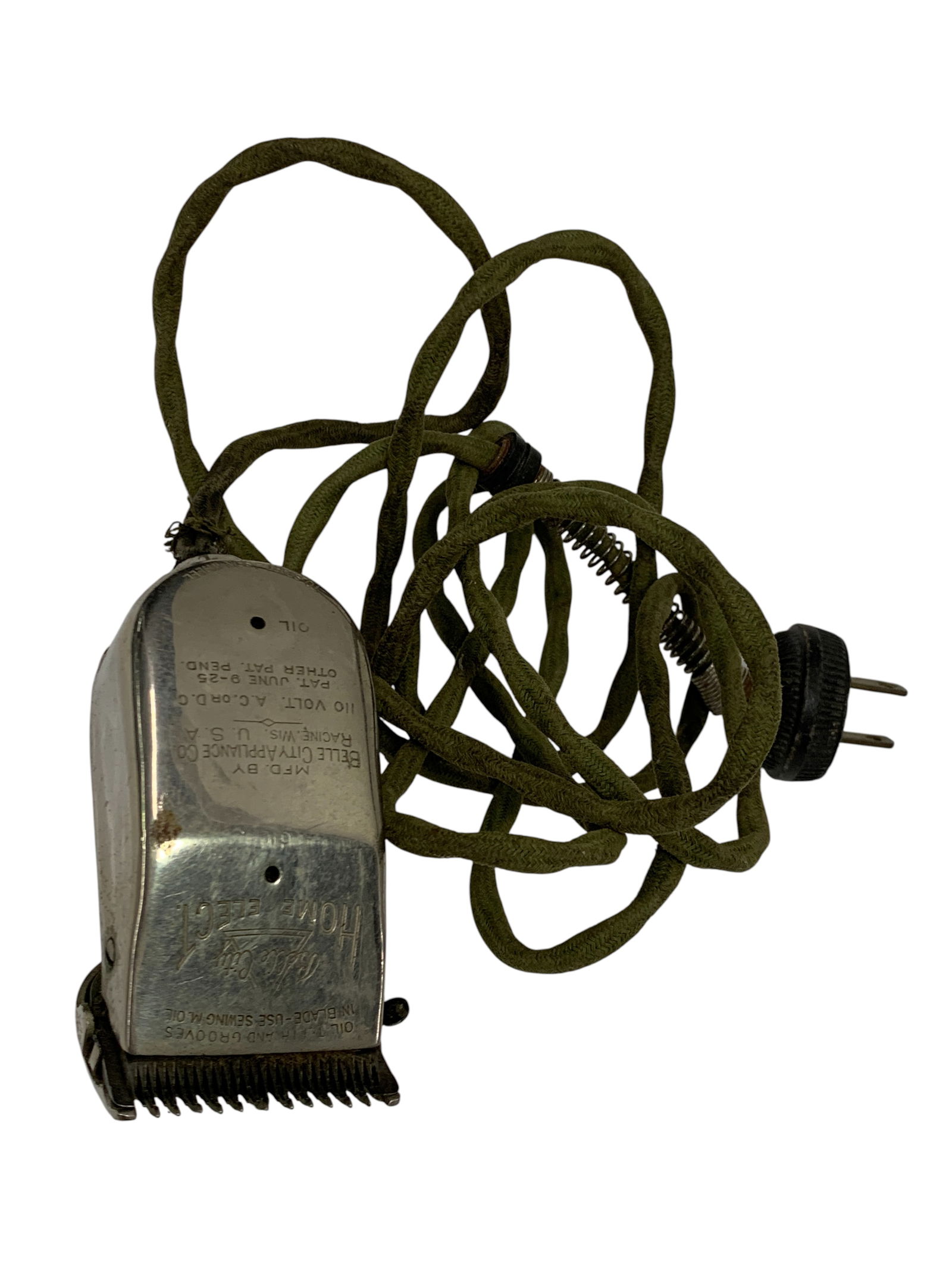 Vintage Belle City Home Elect Electric Razor: Belle City Home Elect, H27492 - 4 1/4" Length Includes Original Advertisement Papers