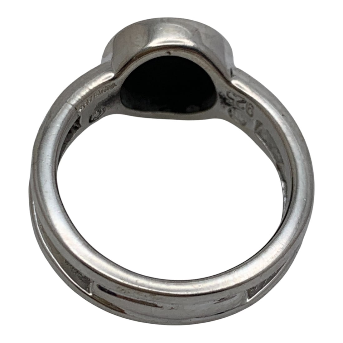 Sterling Silver & Black Stone Ring - 2