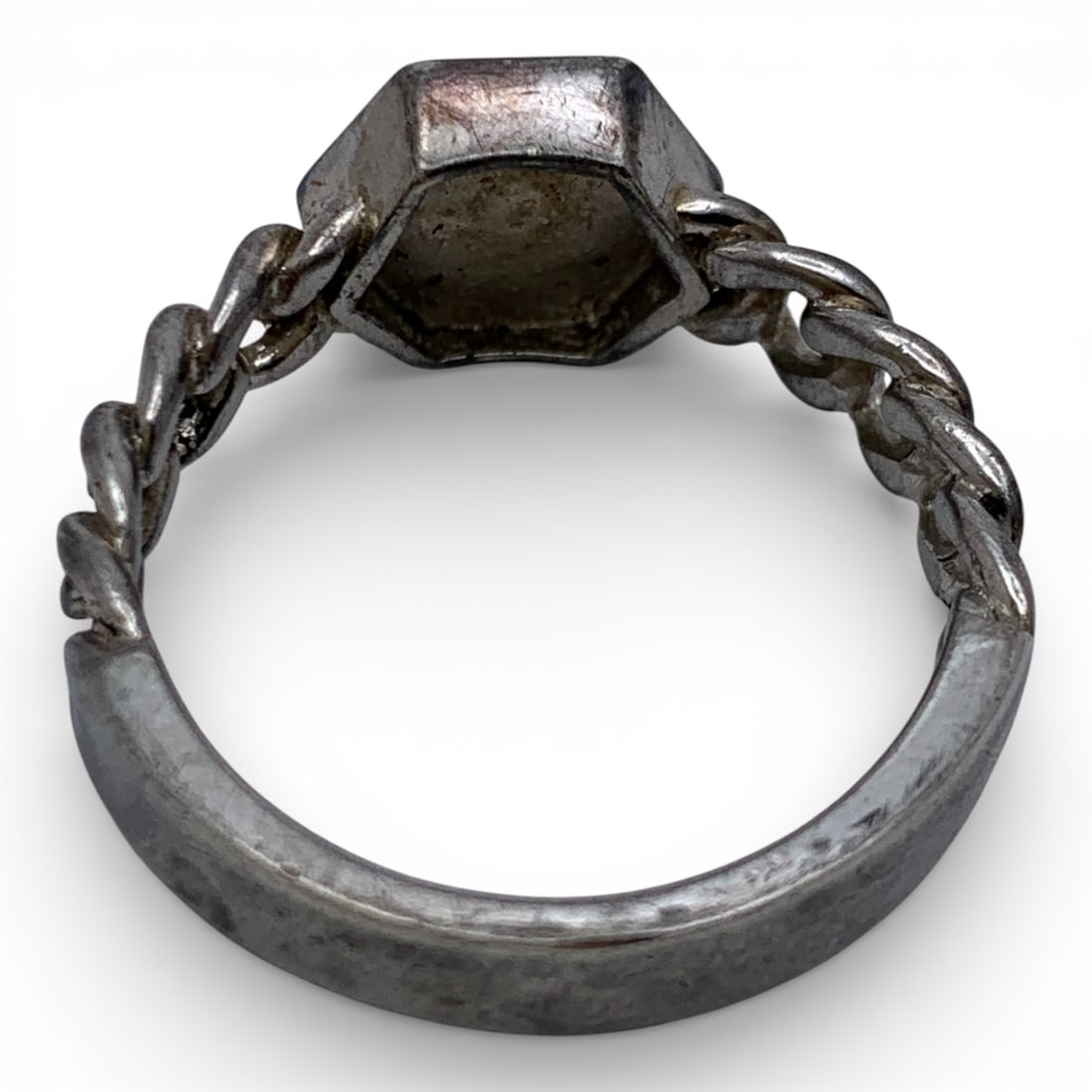 Sterling Silver & Blue Stone Ring - 2