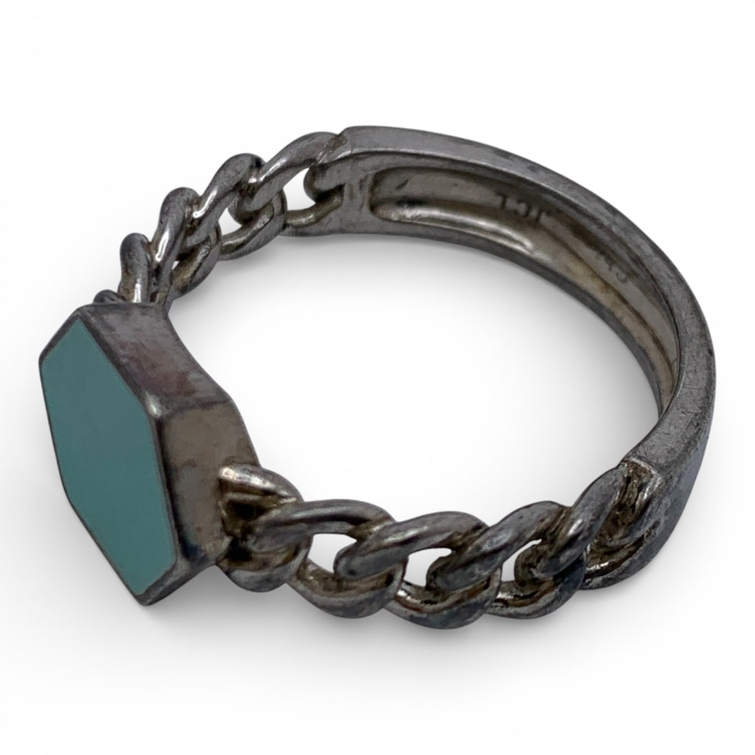 Sterling Silver & Blue Stone Ring - 3