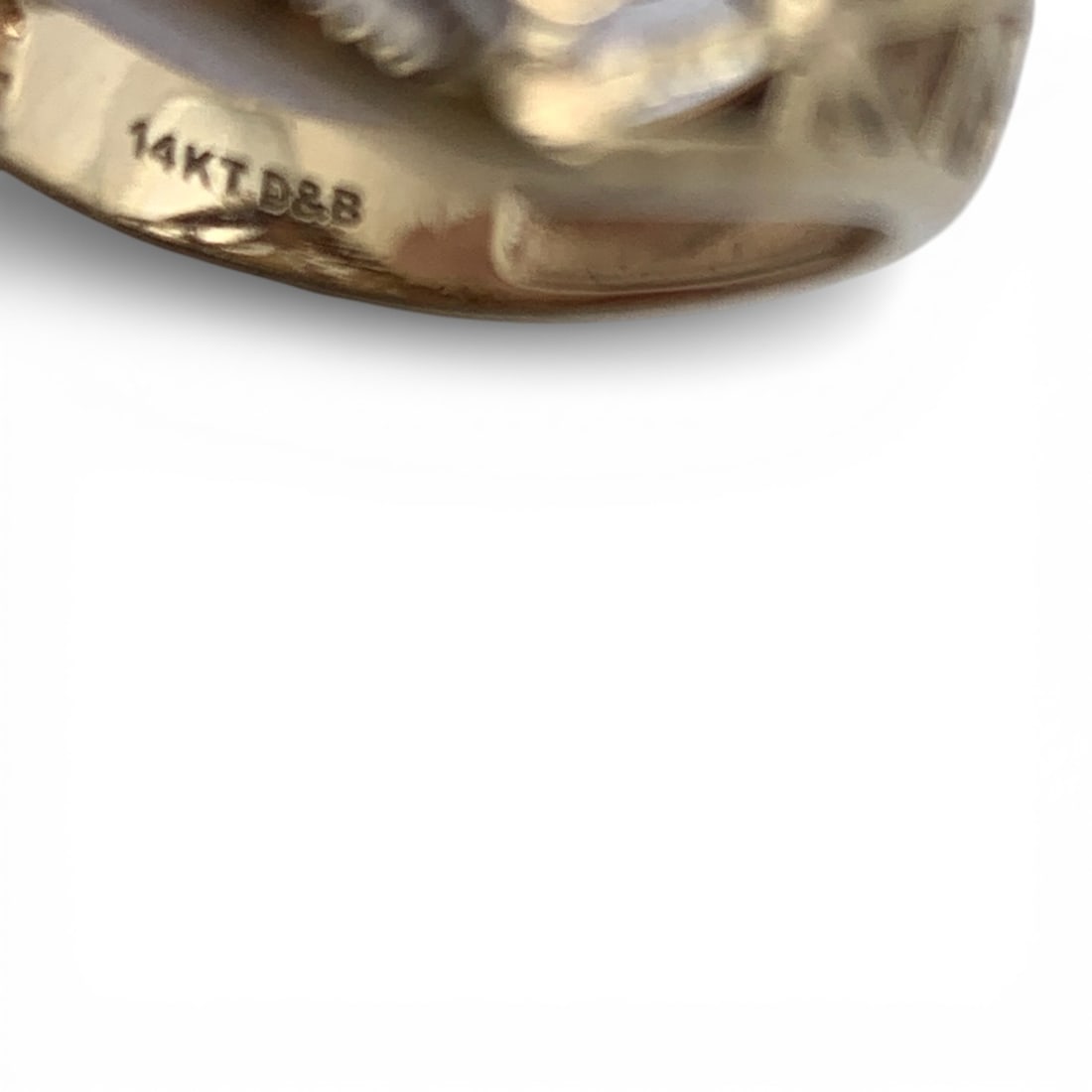 14k Yellow Gold Enameled Ring - 7