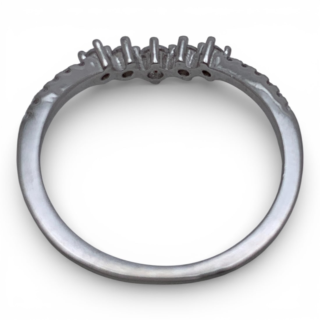 Sterling Silver Ring With Clear Stones - 2