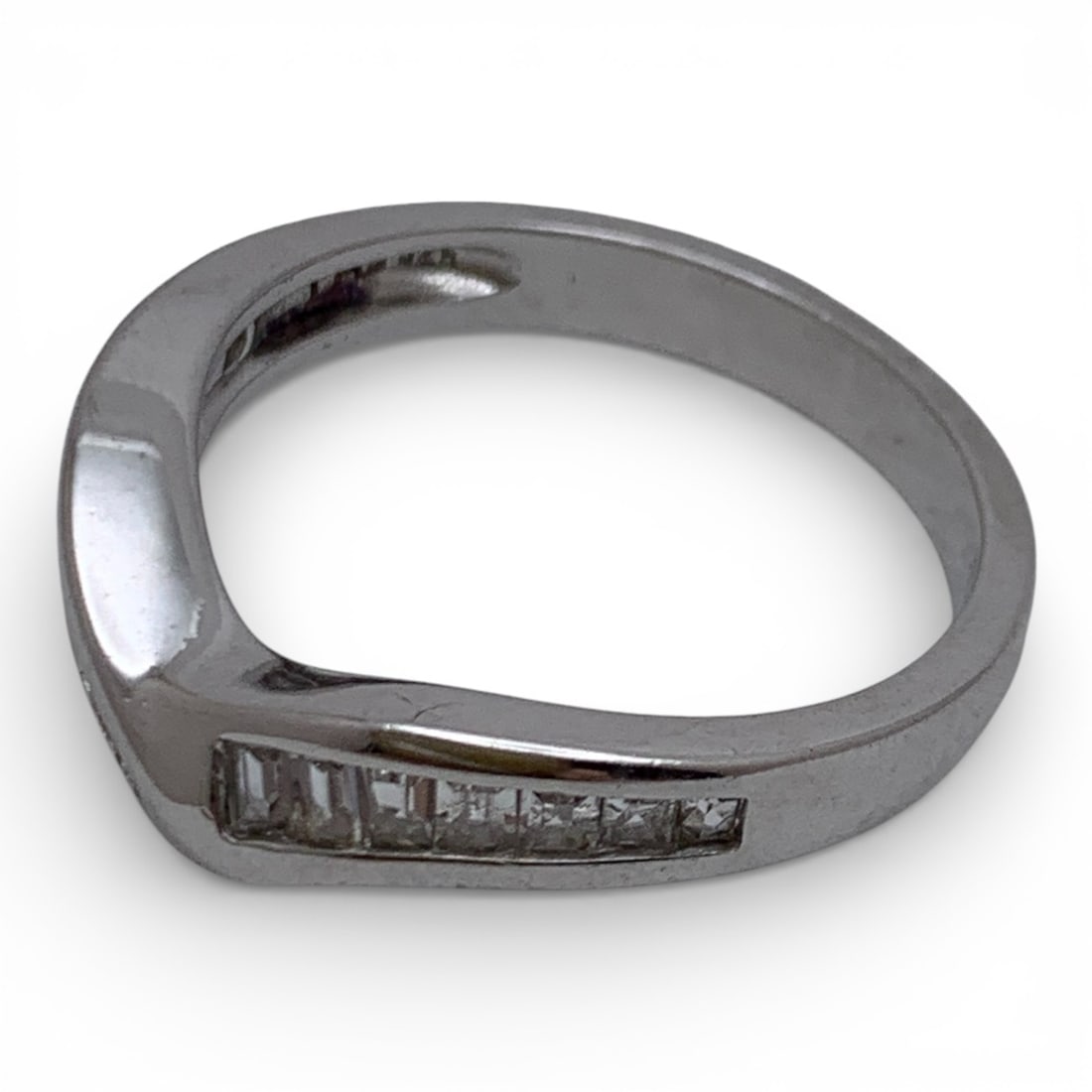 Sterling Silver Ring With Clear Stones - 13