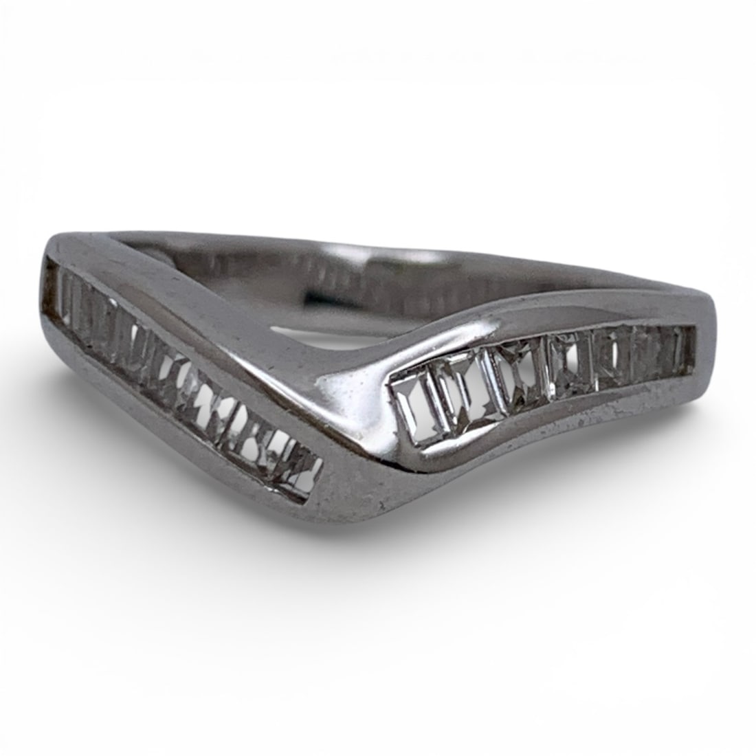 Sterling Silver Ring With Clear Stones - 16