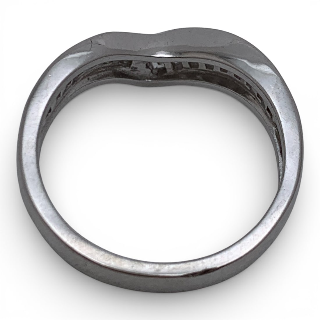 Sterling Silver Ring With Clear Stones - 7