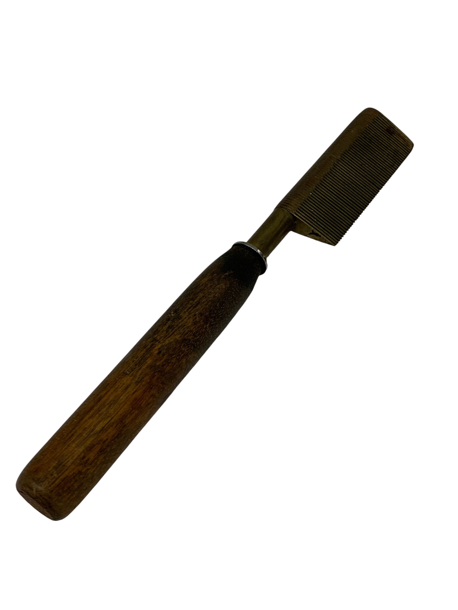 Vintage Metal Comb With Wooden Handle: 9" Length