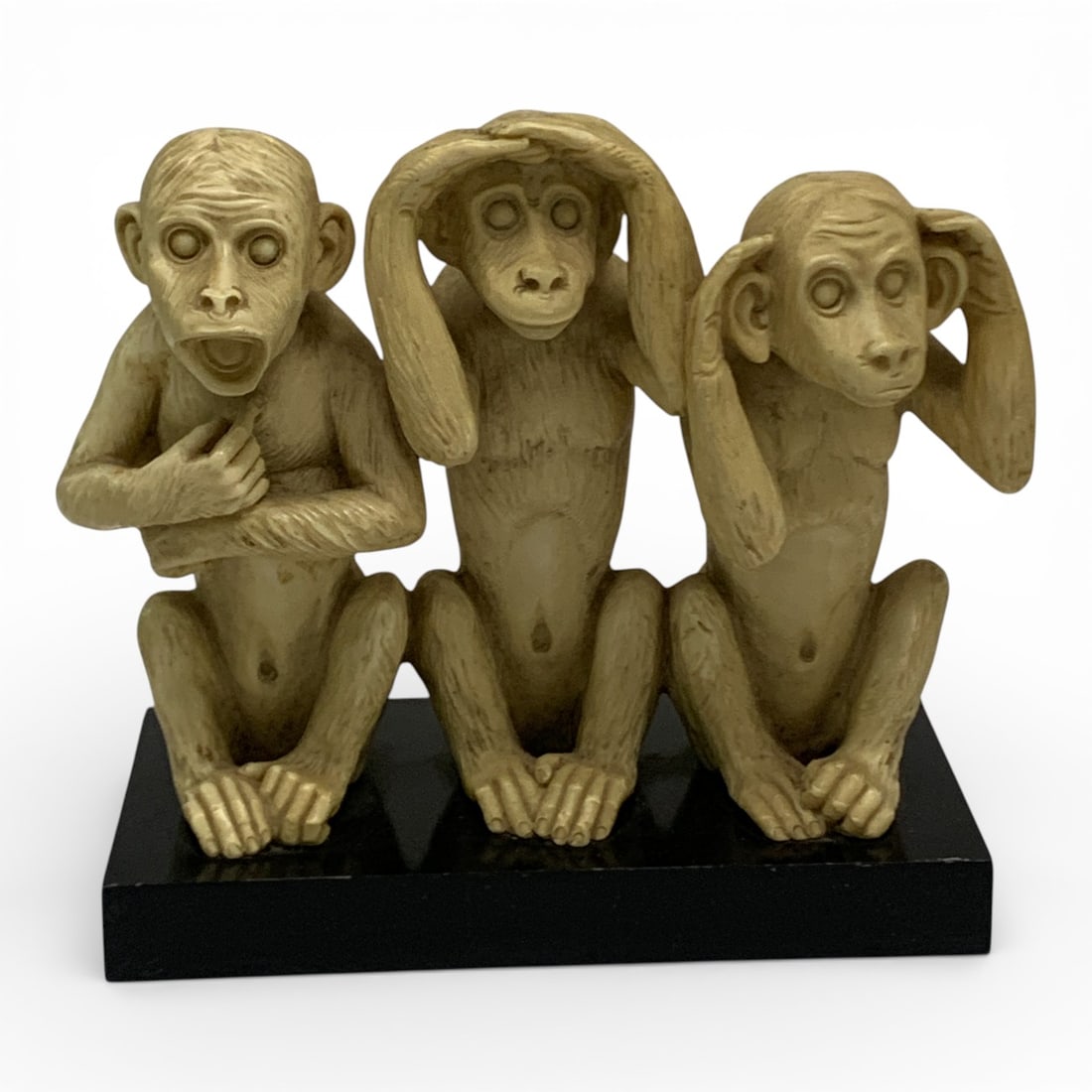 Signed G. Ruggeri 3 Wise Monkey Sculpture: Signed On Back Of Sculpture: G. Ruggeri6 1/2" Long - 6 1/2" Tall