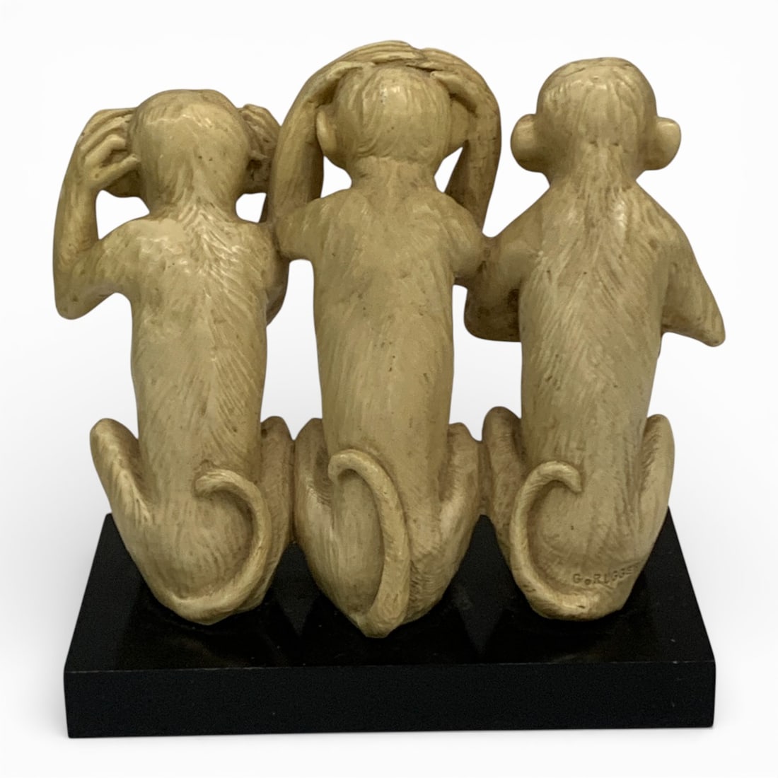Signed G. Ruggeri 3 Wise Monkey Sculpture - 2