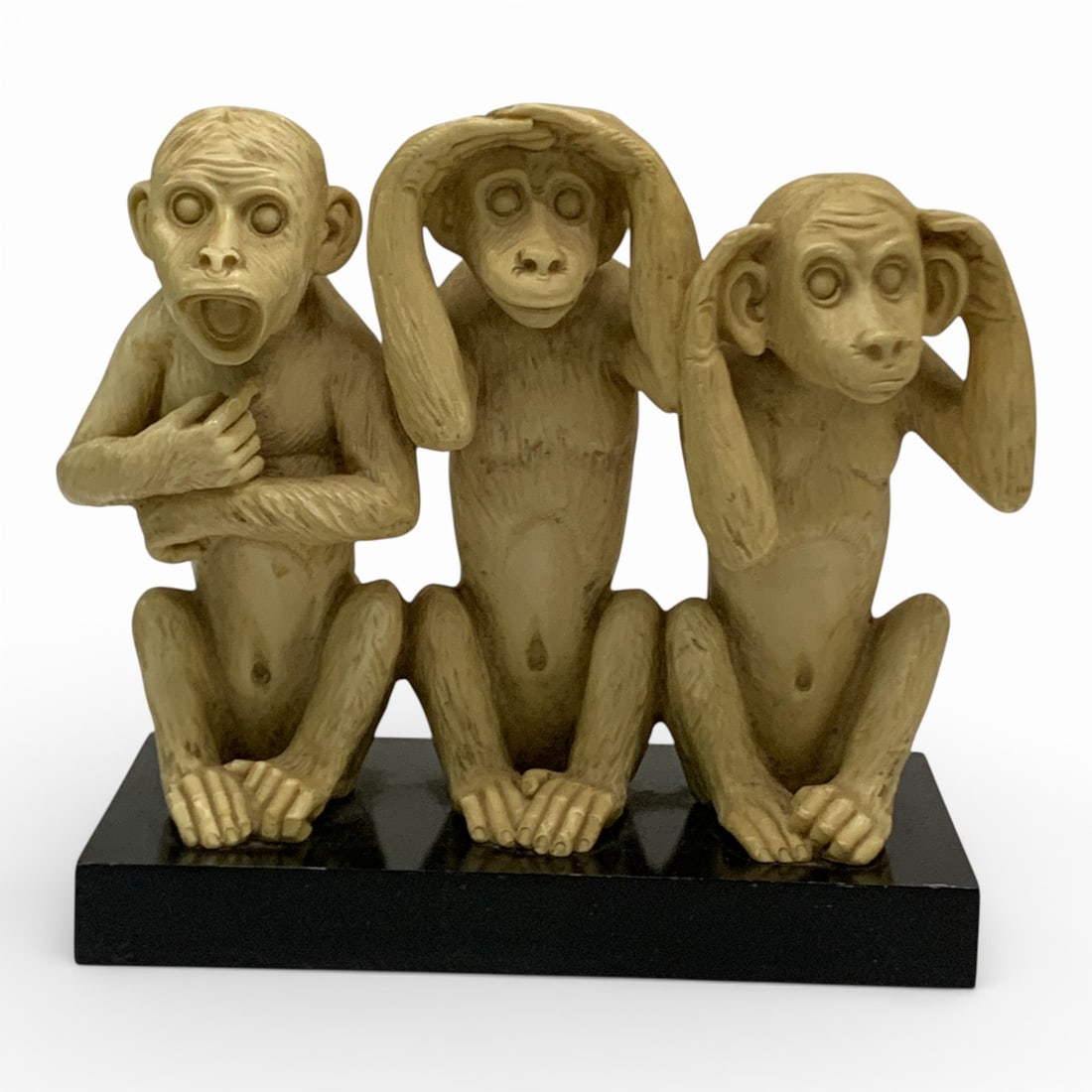 Signed G. Ruggeri 3 Wise Monkey Sculpture - 4
