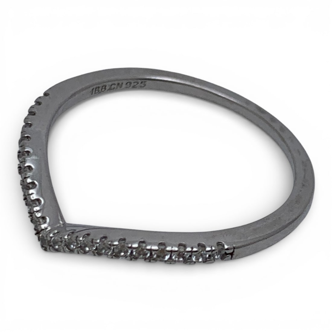 Sterling Silver Ring With Clear Stones - 3