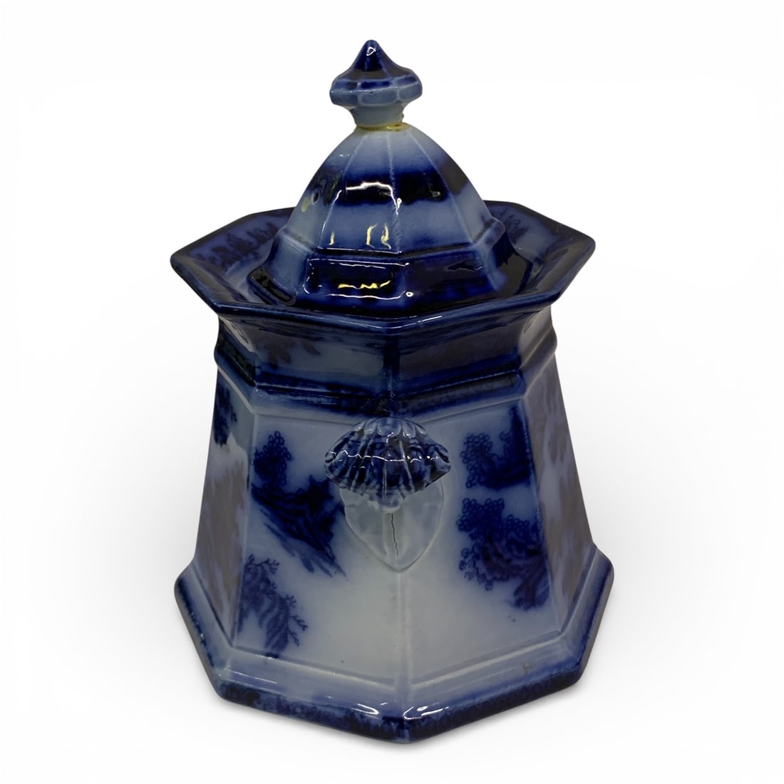 J. Wedgwood Chapoo Ironstone Flow Blue Sugar Bowl - 2