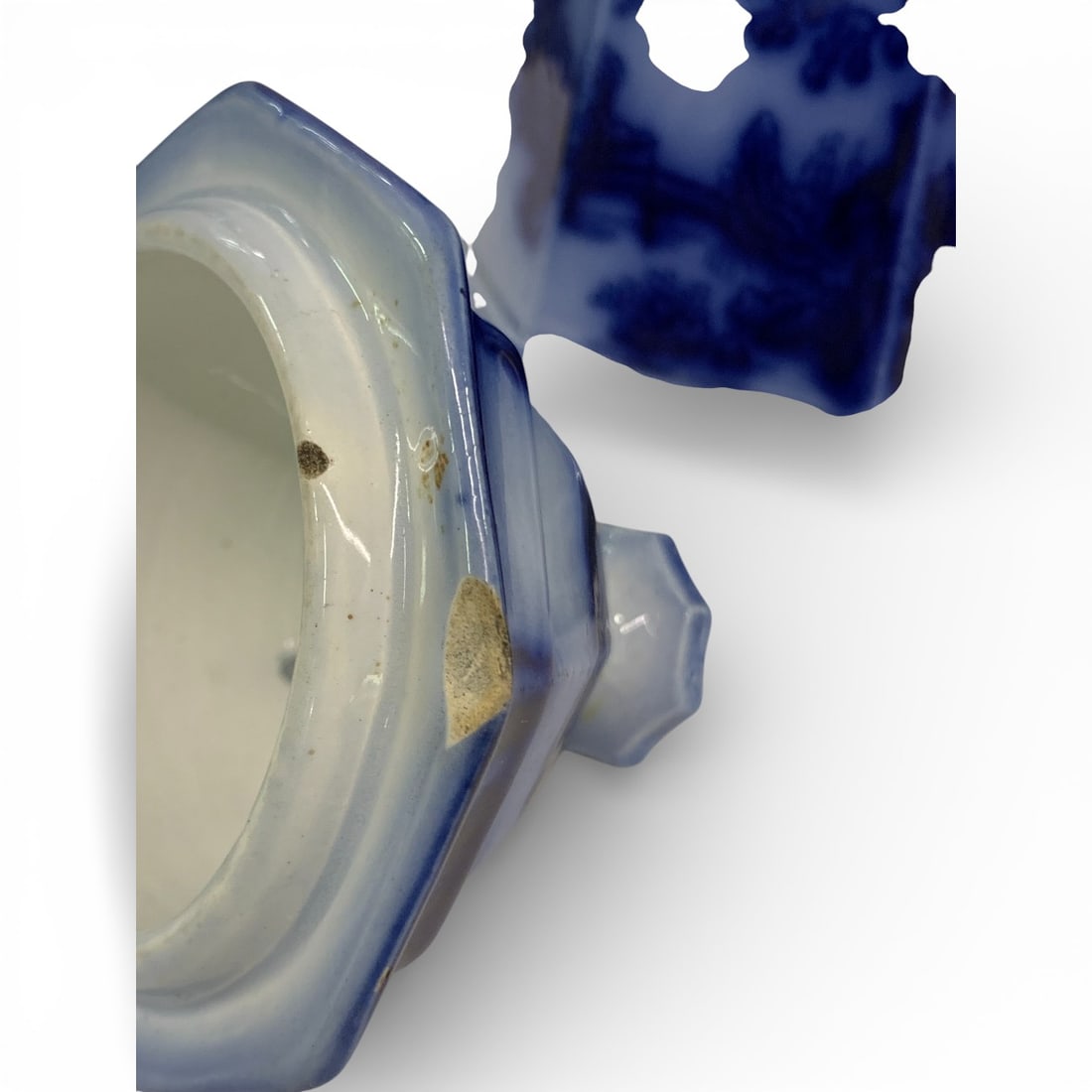 J. Wedgwood Chapoo Ironstone Flow Blue Sugar Bowl - 6