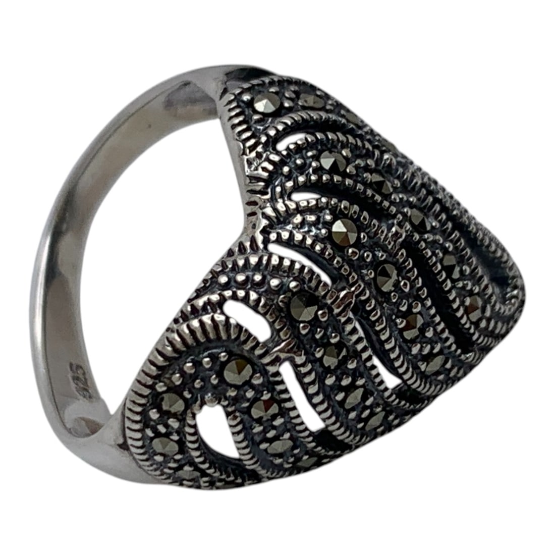 Sterling Silver & Marcasite Ring - 4