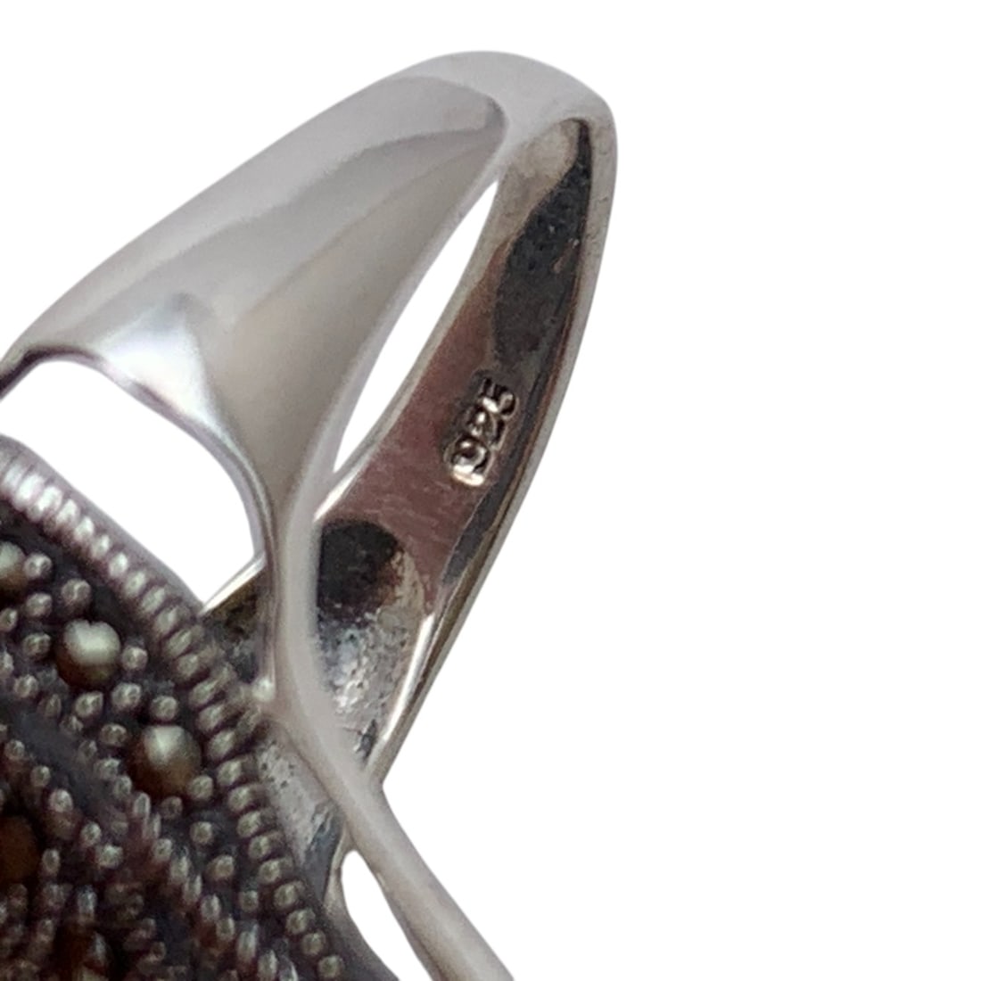 Sterling Silver & Marcasite Ring - 5