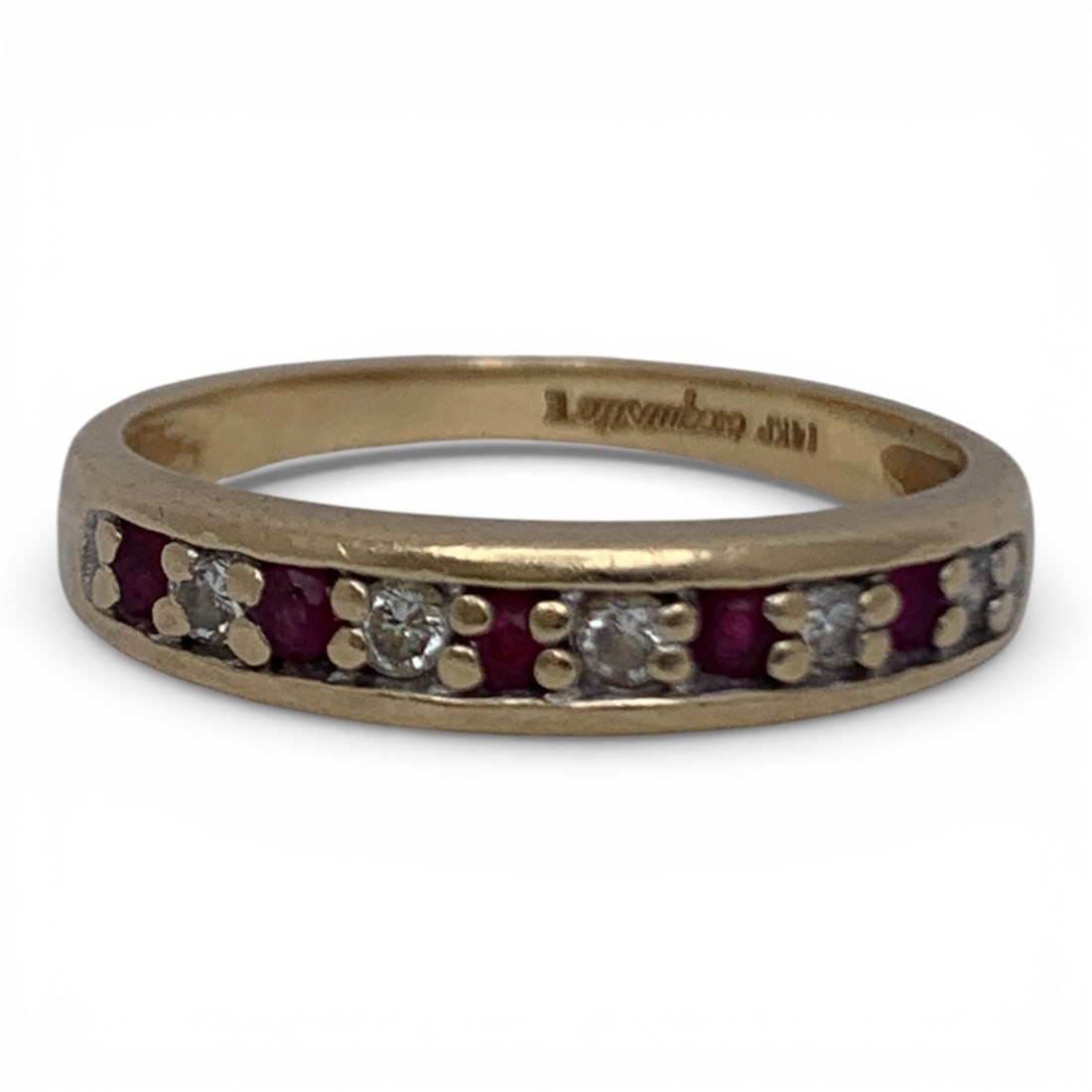 14k Yellow Gold Diamond & Ruby Ring: Marked 14k - Size 6 - 1.5 DwtGemstones Tested With Presidium Gem Tester Il - Berners Does Not Guarantee Authenticity Of Gemstones