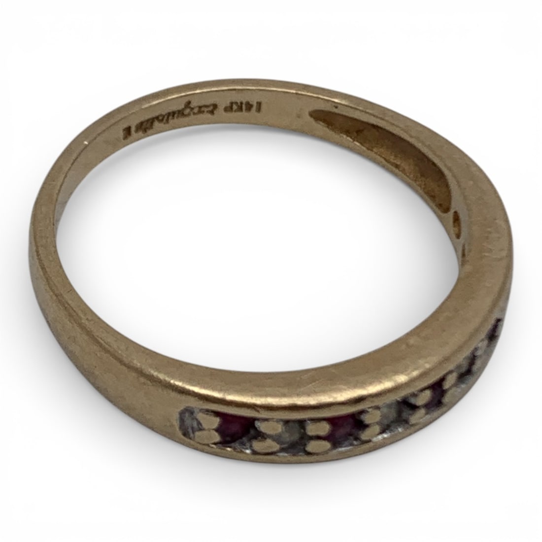 14k Yellow Gold Diamond & Ruby Ring - 4