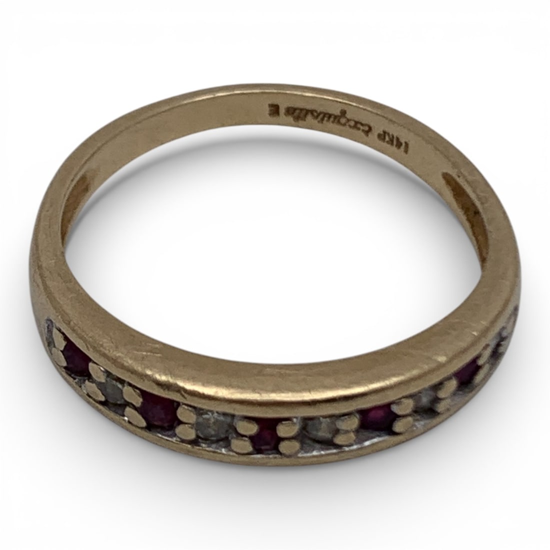 14k Yellow Gold Diamond & Ruby Ring - 5