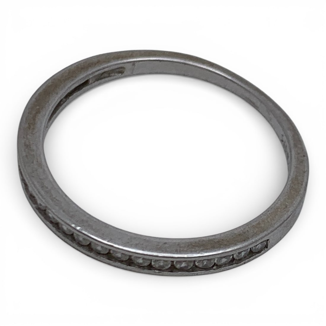 Sterling Silver Ring With Clear Stones - 15