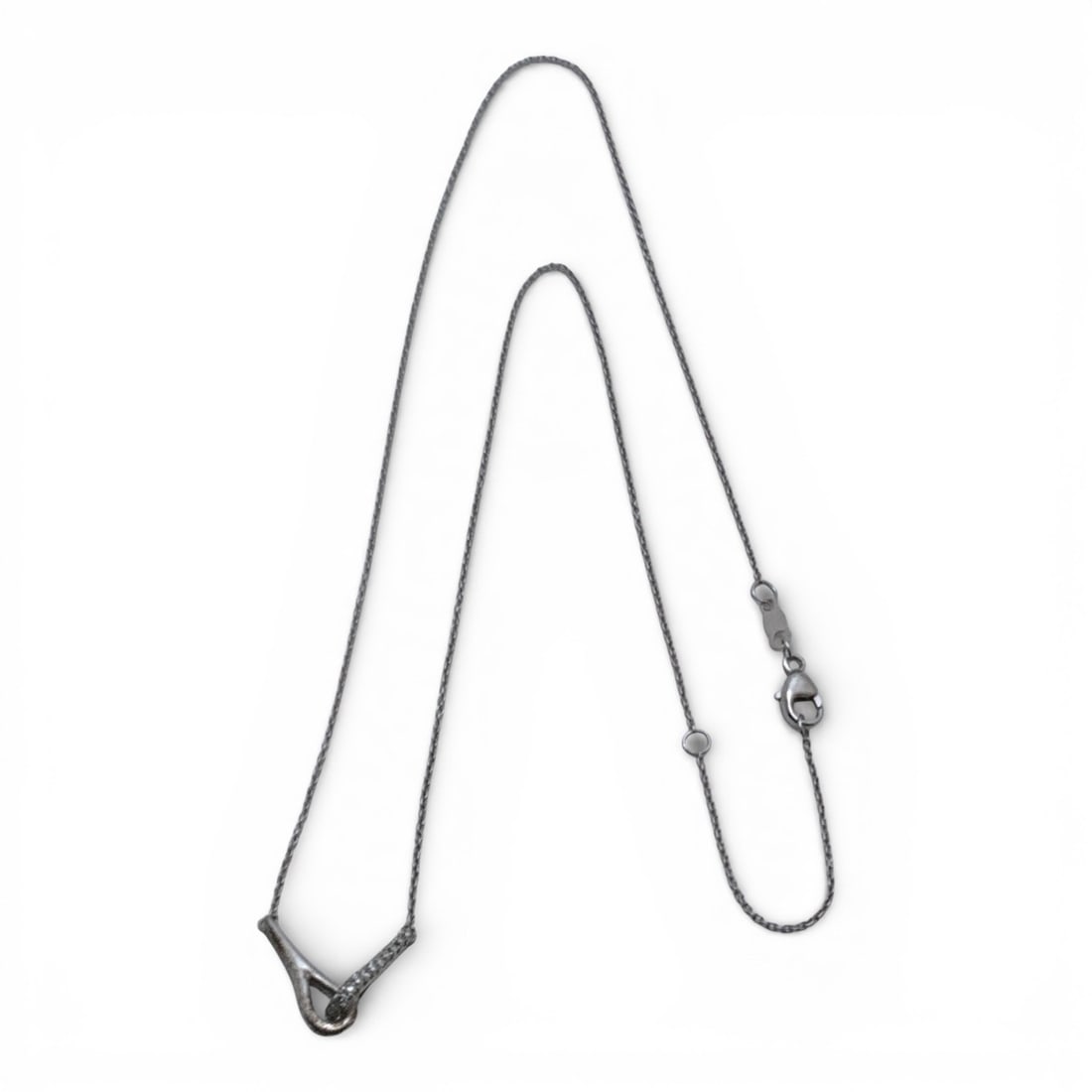 Sterling Silver Necklace With Clear Stones (1 of 4)