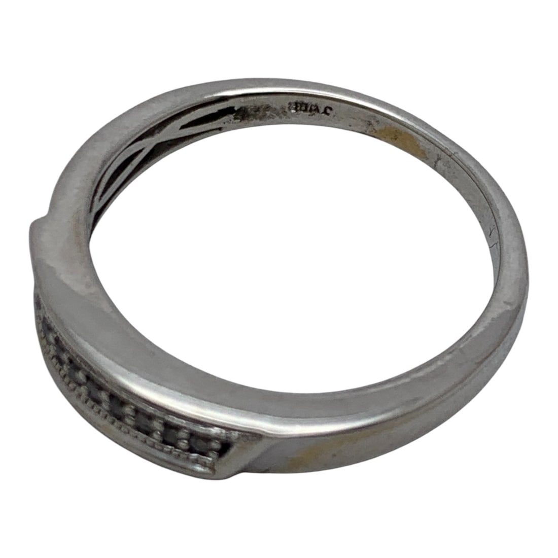 Sterling Silver Ring With Clear Stones - 3