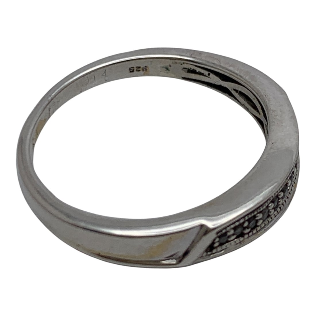 Sterling Silver Ring With Clear Stones - 4