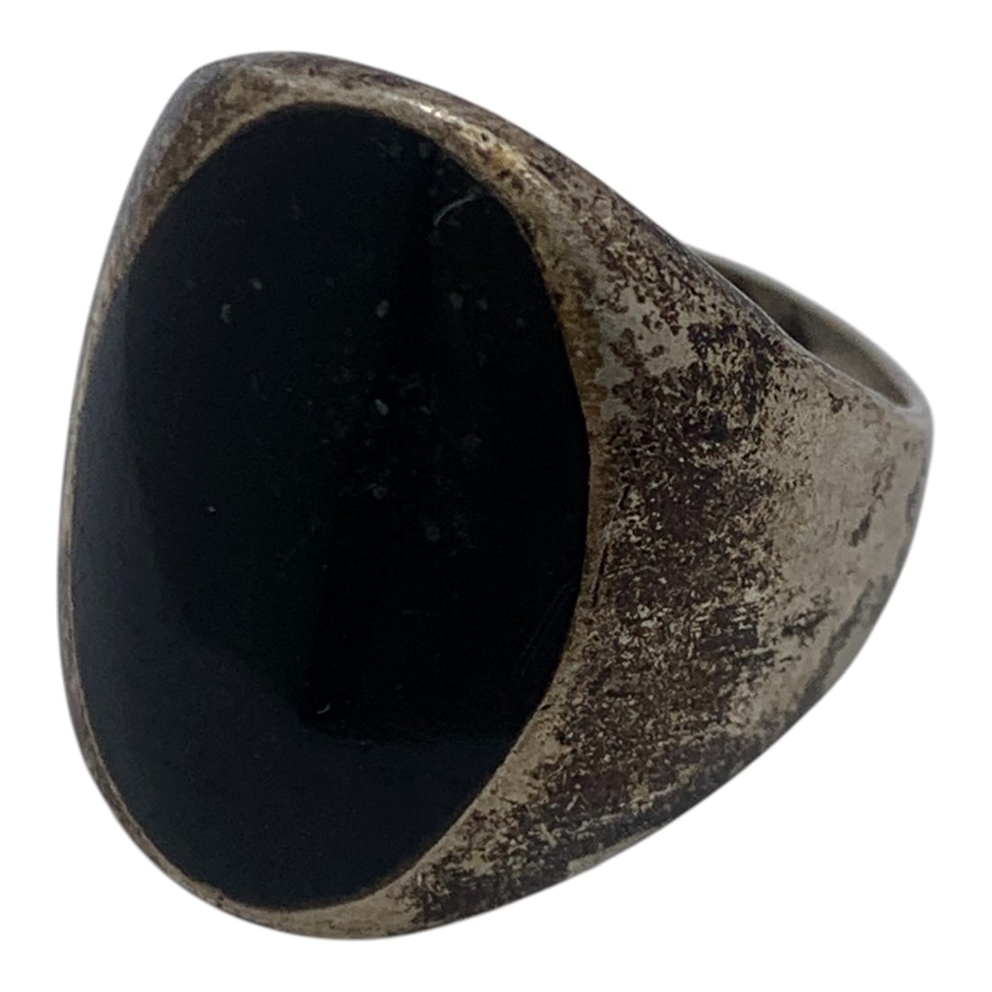 Sterling Silver & Black Stone Ring - 3