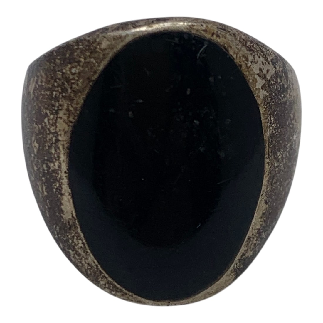 Sterling Silver & Black Stone Ring - 5