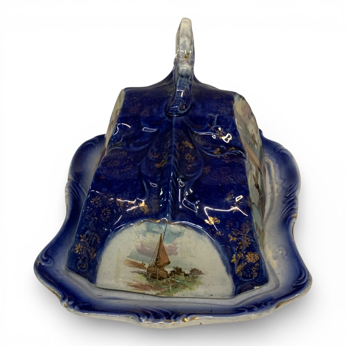 French Faience Covered Cheese Dish - 2