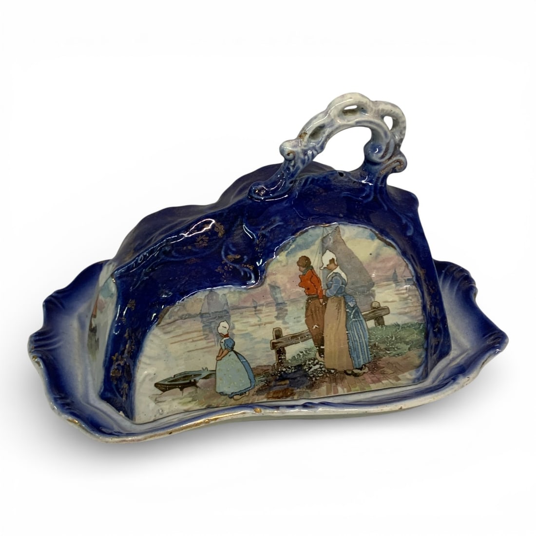 French Faience Covered Cheese Dish - 3