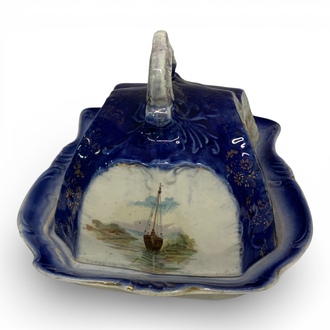 French Faience Covered Cheese Dish - 4