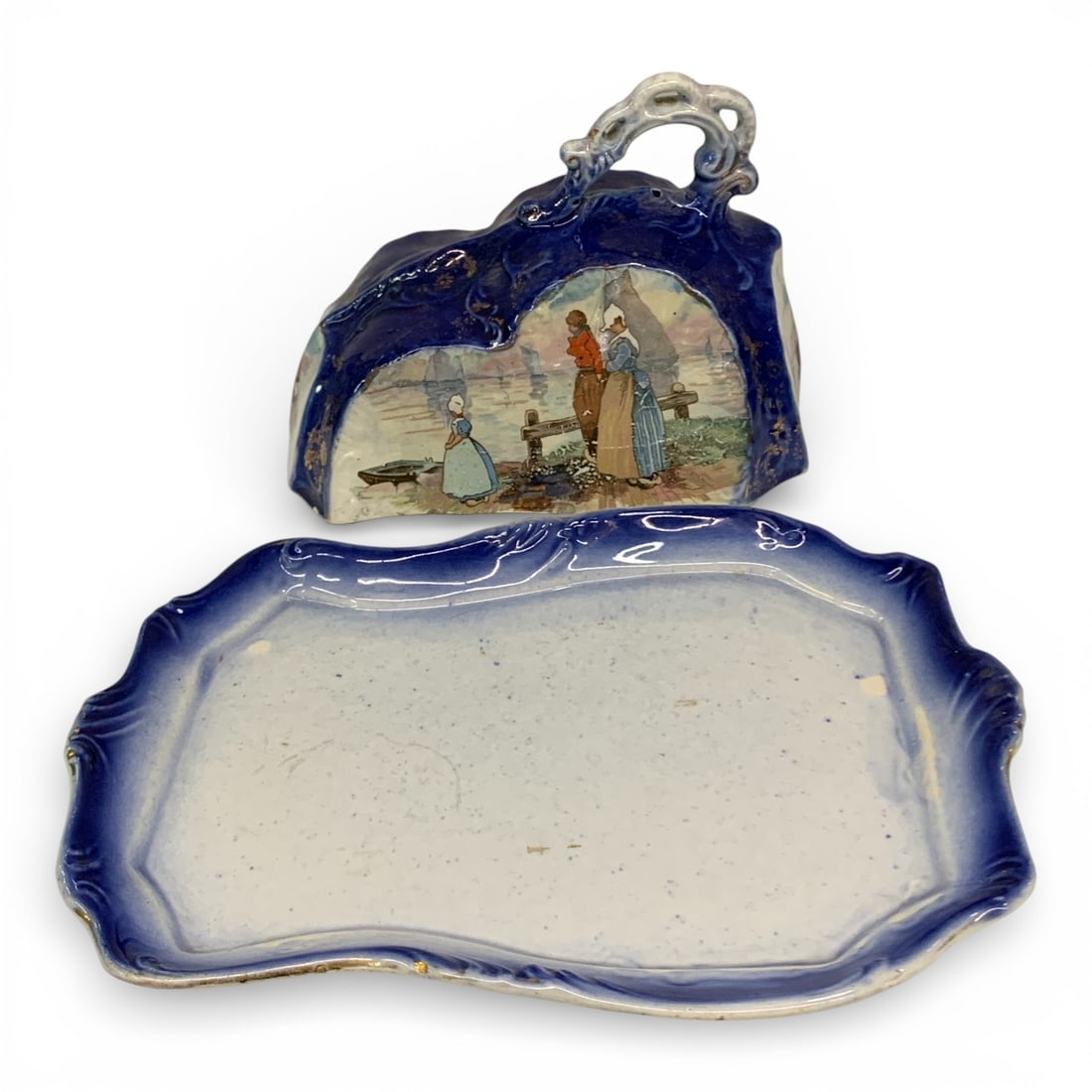 French Faience Covered Cheese Dish - 5