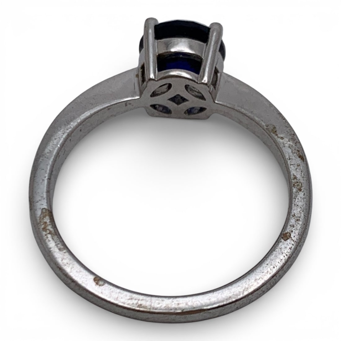 Sterling Silver & Blue Stone Ring - 2