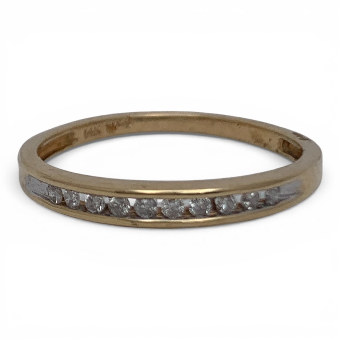 14k Yellow Gold & Diamond Ring: Marked 14k - Size 6.5 - 0.9 DwtGemstones Tested With Presidium Gem Tester Il - Berners Does Not Guarantee Authenticity Of Gemstones