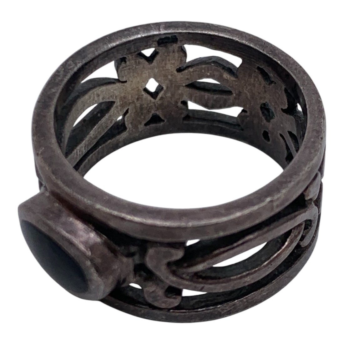 Sterling Silver & Black Stone Ring - 3