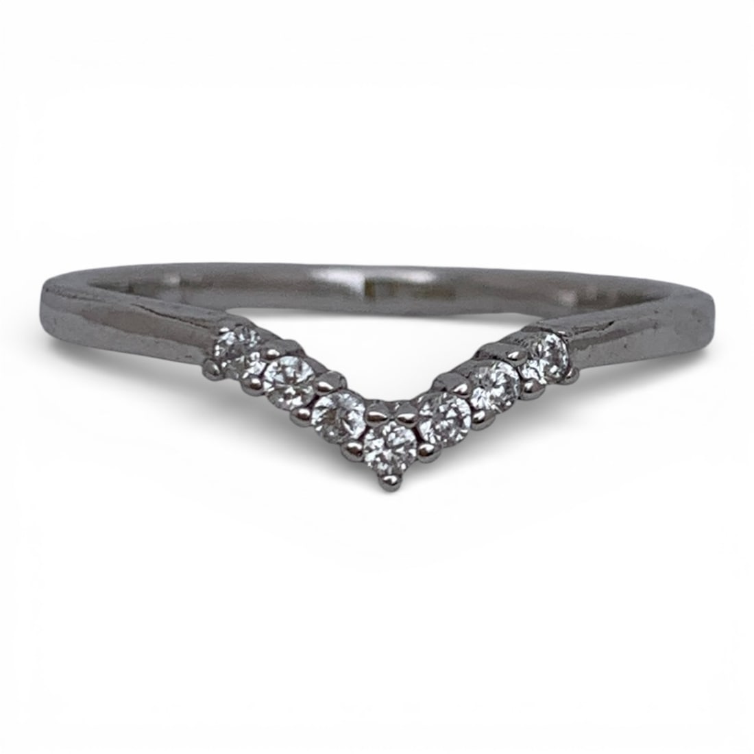 Sterling Silver Ring With Clear Stones - 19