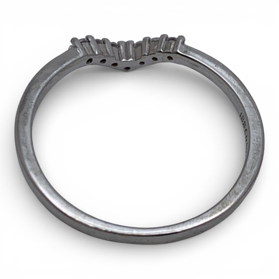 Sterling Silver Ring With Clear Stones - 20