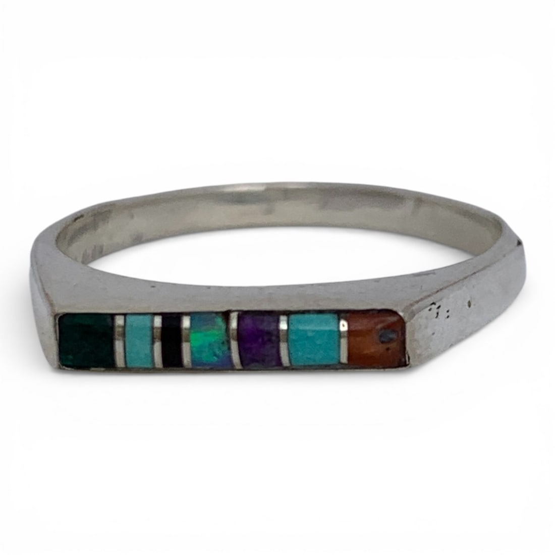 Sterling Silver Ring With Stones: Marked Sterling - Size 7 - 1.6 Grams