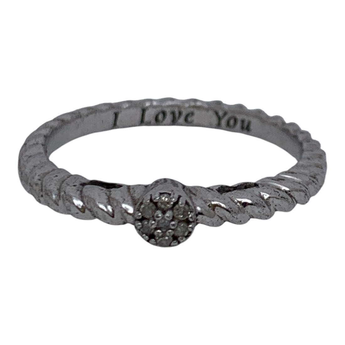 Sterling Silver Ring With Clear Stones: Marked 925 - Size 7 - 2.1 Grams